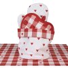 Clayre & Eef LVT50 Bread Basket Heart Pattern Red White Ø 15x16 cm