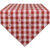 Clayre & Eef LVT65 Table runner heart pattern red white 50x160 cm