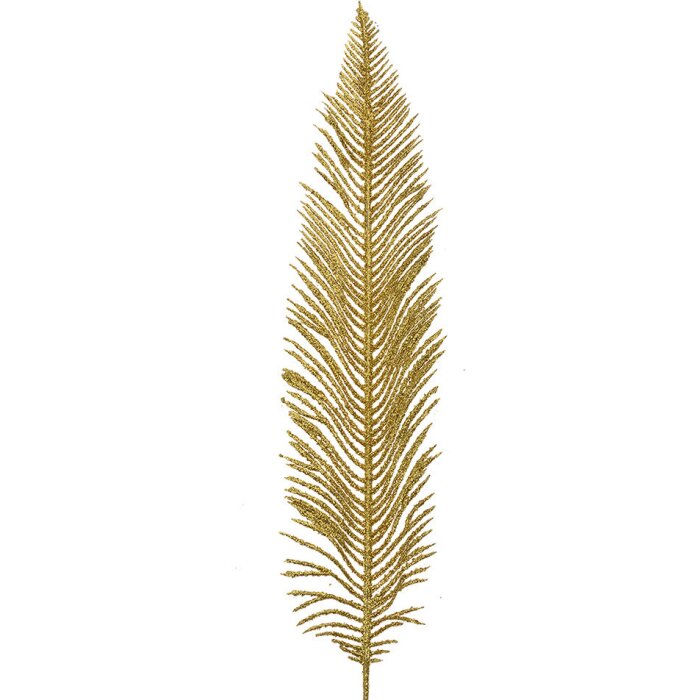 Clayre & Eef 65806 Decorative leaf gold plastic 7x1x45 cm