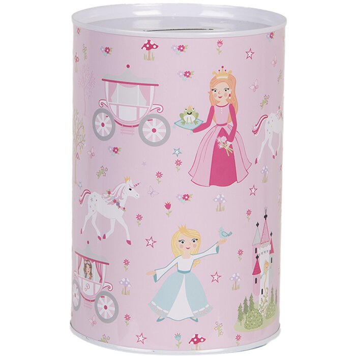 Clayre & Eef 6BL0159 Princess money box pink Ø10x15 cm