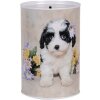 Clayre & Eef 6BL0161 Money Box Dog Flowers Ø 10x15 cm