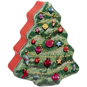 Clayre & Eef 6BL0154 Tin Can Christmas Tree Green Red...