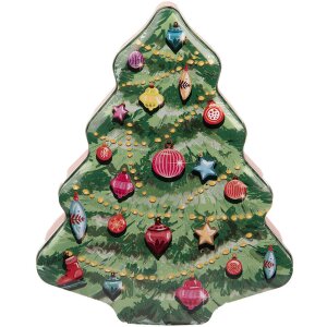 Clayre & Eef 6BL0154 Tin Can Christmas Tree Green Red...