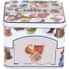 Clayre & Eef 6BL0178 Tin box coffee motifs 15x15x12 cm