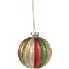 Clayre & Eef 6GL2737GG Christmas tree baubles glass Ø 8x8 cm set of 4