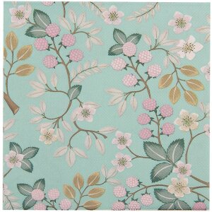 Clayre & Eef 73071 Paper napkins green floral 33x33...