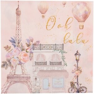 Clayre & Eef 73072 Paper Napkins Pink Paris Motifs...