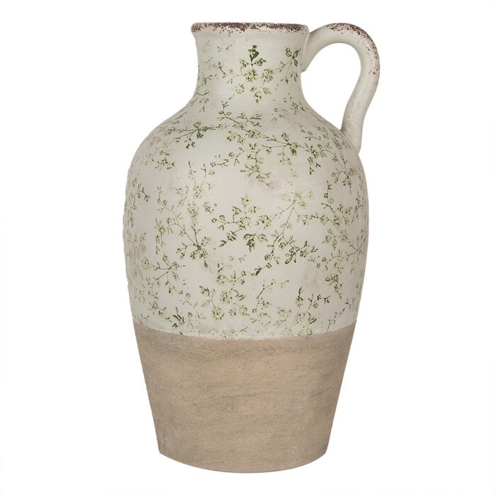 Clayre & Eef 6CE1926 Ceramic decorative jug green Ø 30x50 cm country style