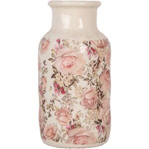 Clayre & Eef 6CE1930M Vase Beige Pink Floral Pattern...