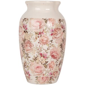 Clayre & Eef Vase 6CE1940S Beige Pink Ceramic Country...