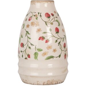 Clayre & Eef 6CE1946S Ceramic Vase Beige Red Ø...