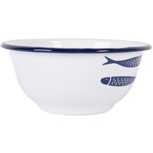 Clayre & Eef 6EM0007 Soup Bowl Enamel White Blue...