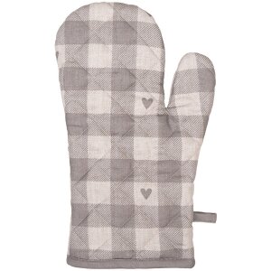 Clayre & Eef LVT44G Oven glove Beige Grey 18x30 cm...