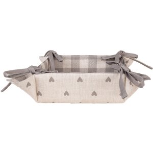 Clayre & Eef LVT47G Bread Basket Beige Grey Cotton...