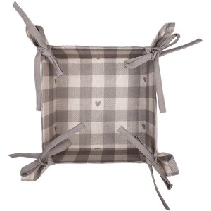 Clayre & Eef LVT47G Bread Basket Beige Grey Cotton...