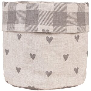 Clayre & Eef LVT50G Bread Basket Beige Grey Cotton...