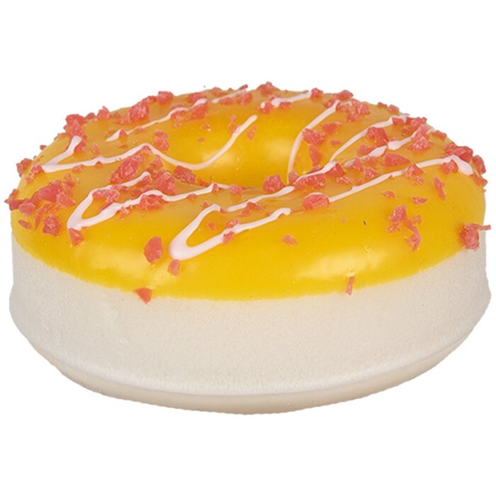 Clayre & Eef 65982 Decoration Donut Yellow Plastic Ø 8x3 cm