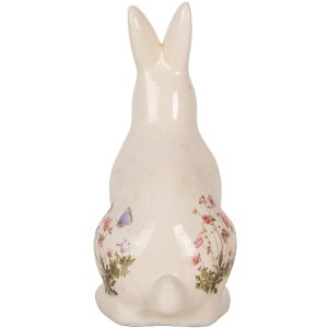 Clayre & Eef 6CE1959M Decorative Rabbit Beige Pink Ceramic 13x10x21 cm