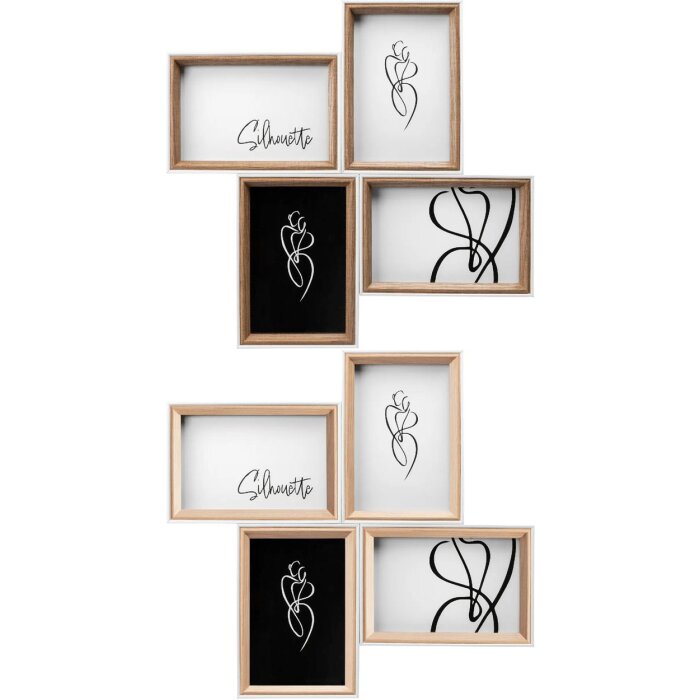 Walther Silhouette wooden gallery white/beech 4 photos 10x15 cm 13x18 cm