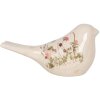 Clayre & Eef 6CE1953L Decorative Bird Beige Floral Accents 25x10x13 cm