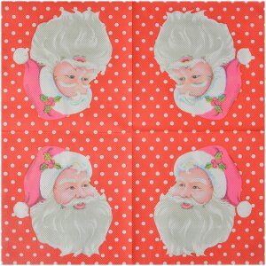 Clayre & Eef 73080 Paper Napkins Santa Motif Red...