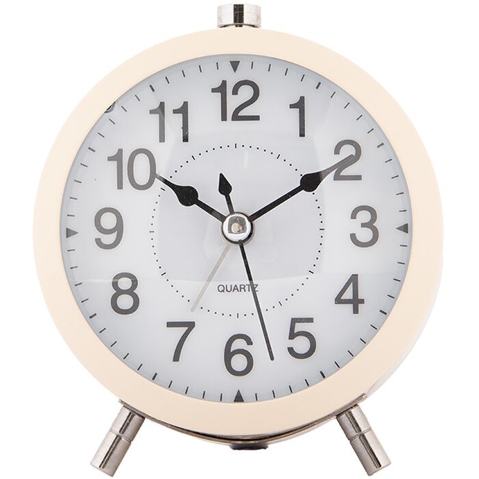 Clayre & Eef 6AC0033BE Alarm clock Beige 10x7x12 cm Analogue design 1xAA