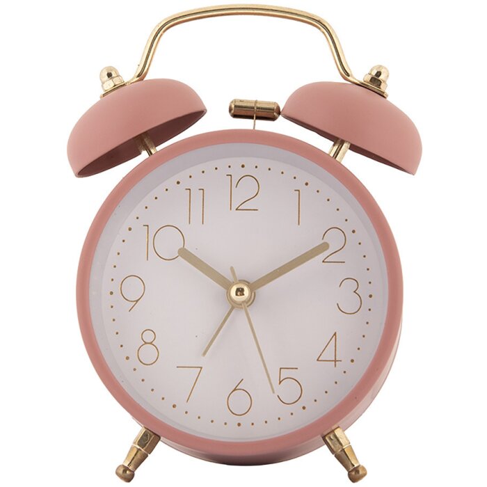 Clayre & Eef 6AC0034P Alarm Clock Analogue Pink 10x6x12 cm 1xAA