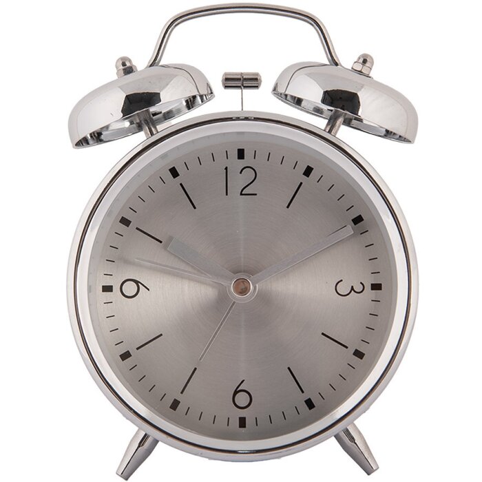 Clayre & Eef 6AC0036 Alarm clock analogue silver-coloured 10x6x14 cm 1xAA