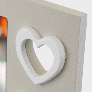 ZEP Wooden Photo Frame Merida Grey White Heart Design 10x15 cm 13x18 cm