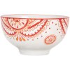 Clayre & Eef 6CEBO0073 Ceramic Bowl White Red Ø 9x5 cm 125 ml