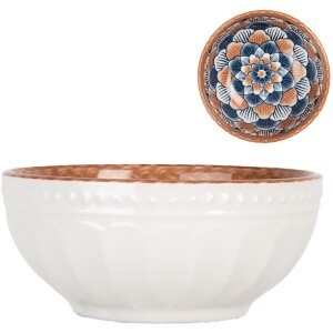 Clayre & Eef 6CEBO0086 Ceramic Bowl White Brown...