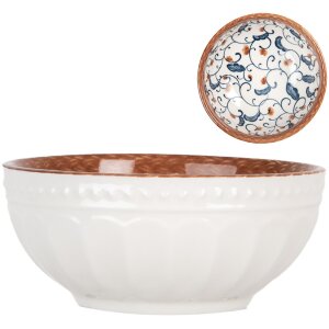 Clayre & Eef 6CEBO0087 Ceramic Bowl White Brown...