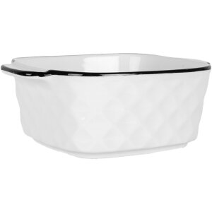 Clayre & Eef 6CEBO0097 Ceramic Bowl White Black 15x12x5 cm 275 ml