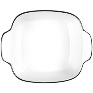 Clayre & Eef 6CEBO0097 Ceramic Bowl White Black 15x12x5 cm 275 ml