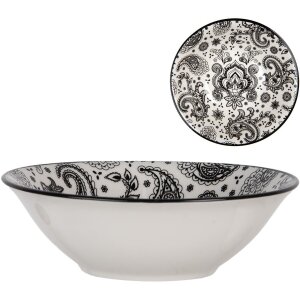 Clayre & Eef 6CEBO0163 Ceramic Bowl White Black...