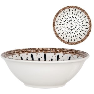 Clayre & Eef 6CEBO0167 Bowl White Brown Ø 16x5...