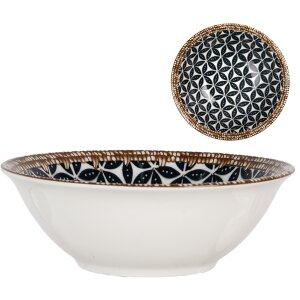 Clayre & Eef 6CEBO0168 Ceramic Bowl White Black...