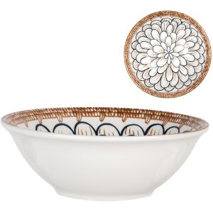 Clayre & Eef 6CEBO0169 Bowl White Brown Ø 16x5...