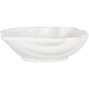 Clayre & Eef 6CEBO0175 Ceramic Bowl White Country Style 16x15x4 cm