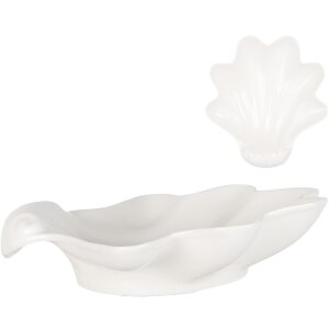 Clayre & Eef 6CEBO0177 Ceramic Bowl White 23x22x6 cm