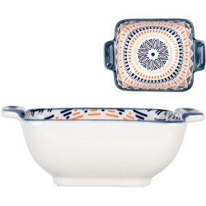 Clayre & Eef 6CEBO0185 Bowl White Blue Ceramic 11x8x4...