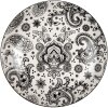 Clayre & Eef 6CEDP0163 Plate Ø 21 cm White Black Bohemian Ceramic