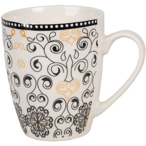 Clayre & Eef 6CEMU0165 Mug White Black Pattern 300 ml...