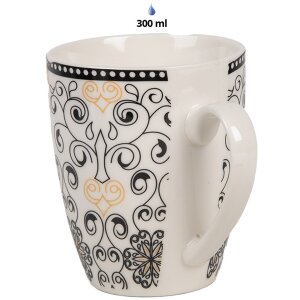 Clayre & Eef 6CEMU0165 Mug White Black Pattern 300 ml...