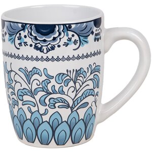 Clayre & Eef 6CEMU0166 Mug White Blue Ceramic Boho...