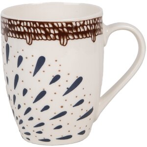 Clayre & Eef 6CEMU0167 Ceramic Mug White Brown...