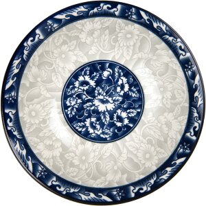 Clayre & Eef 6CEPS0001 Ceramic Bowl White Blue...