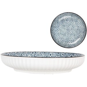 Clayre & Eef 6CEPS0004 Ceramic bowl white-blue...