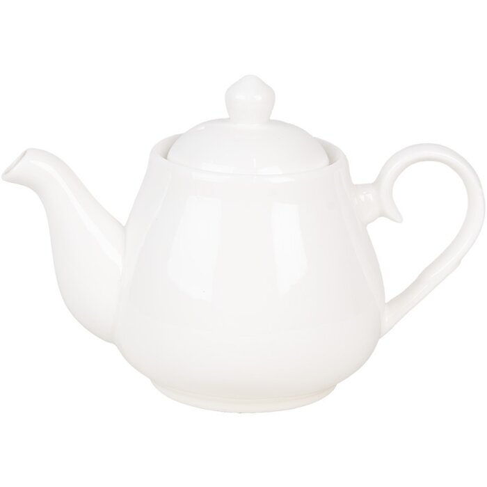 Clayre & Eef 6CETE0144 Teapot Ceramic White 800 ml 22x13x15 cm