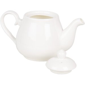 Clayre & Eef 6CETE0144 Teapot Ceramic White 800 ml 22x13x15 cm